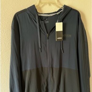 adidas Men's 3-Stripe Hooded Zip-Up Woven Jacket